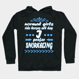 Snorkeling Girl Coral Sea Vacation Diving Hoodie